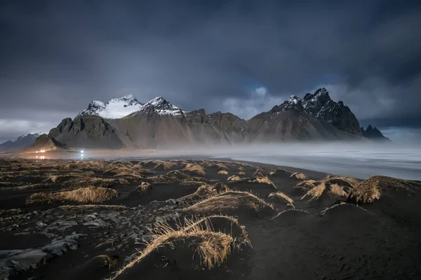 Góra Vestrahorn Stokksnes Hofn Islandia Obraz Stockowy