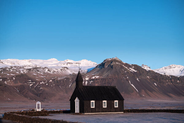 Black Church Budir Iceland Royalty Free Stock Photos