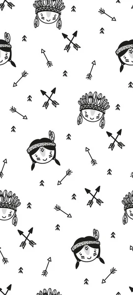 Şirin şablon çocuk, kızlar ve erkekler. Vektör çizim. Seamless modeli.