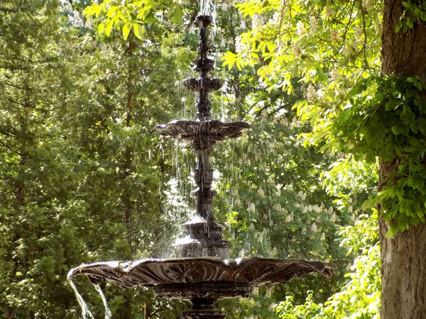 2017 yazında Kiev-Pechersk Lavra topraklarında eski Çeşme. 