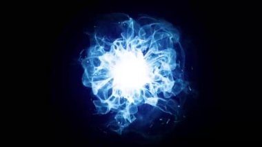 karanlık bir arka plan saf enerji kaynağıdır. Mavi ve parlak dalga enerji parçacıkları