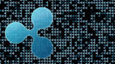 Cryptocurrency cyberspase blockchain titreşen arka planda 4 k loopable 3d render dalgalanma.