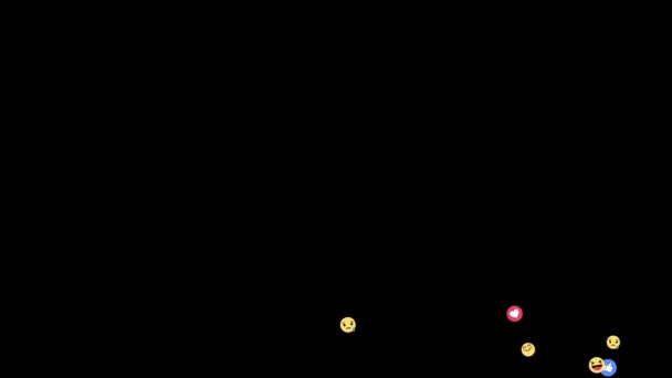 Différents sourires et émoji au bas de l'écran 4K fond bouclé recouvrent les émissions en ligne, les flux, etc. . — Video