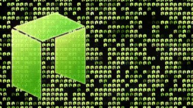 Neo sikke, bir Cryptocurrency blockchain, dijital para kavramı. Sanal cryptocurrency - mali para işareti arka plan