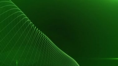Dijital dalga parçacıkları ile soyut dalga çizgileri arka plan. Eksiksiz döngü animasyonu youtube girişi için iyi ya da sol tarafta başlık, logo veya arkaplan 4K Ultra HD için boşluk ile dışarı