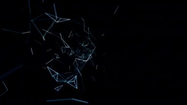 soyut mavi pleksus geometrik arkaplan hareket eden siyah çizgiler ve noktalar. CG canlandırması başlık, logo ya da arkaplan 4K için boşluk ile youtube girişi ya da sol tarafta yer açmak için iyi