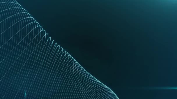 Abstract futuristic digital blue motion background, wavy animated surface loop. concept of digital iternet space — Stock Video