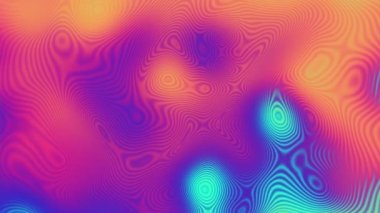 Popüler gradyan renk çizgileri döngüsel olarak hareket eder. Dairesel düzende dalgalanan gökkuşağındaki sıra sıra ve renkli çizgilerin 3 boyutlu animasyonu. 3d oluşturma