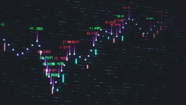 Gráfico de ações financeiras positivas digitais cresce. abstrato global market chart valor 3d render animação 3840 2160 UHD — Fotografia de Stock