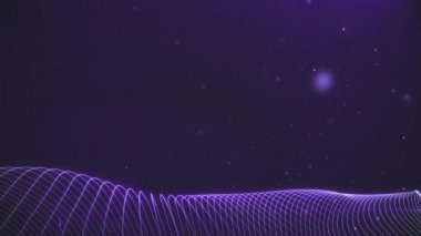 Animasyondaki pürüzsüz döngüler. Arka planın üst yarısında parlak parçacıklar var. Görsel-işitsel, modaya uygun arka plan. 3d oluşturma