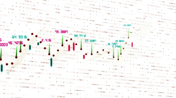 Gráfico de barras e tabela de índices de mercado de ações criptomoeda. Animação sem costura de fundo de vídeo looping. Taxa de câmbio abstrata, renderização 3d . — Fotografia de Stock