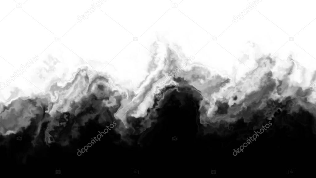 Ink, spread on the surface from the bottom up, spread, splash of paint, watercolor, water, gradient, transition, abstract background, motion dynamics, animation, news, trends, modern, 3D rendering.