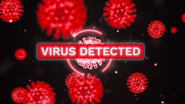 Representación de animación 3D de un coronavirus. Brote patógeno de bacterias y virus, microorganismos causantes de enfermedades como el Coronavirus 2020 — Foto de Stock