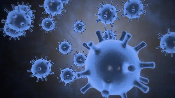 3D visualisatie van het virus. Pathogenen, informatie over het nieuwe 2019-ncov coronovirus, Sars. De epidemie in China — Stockfoto