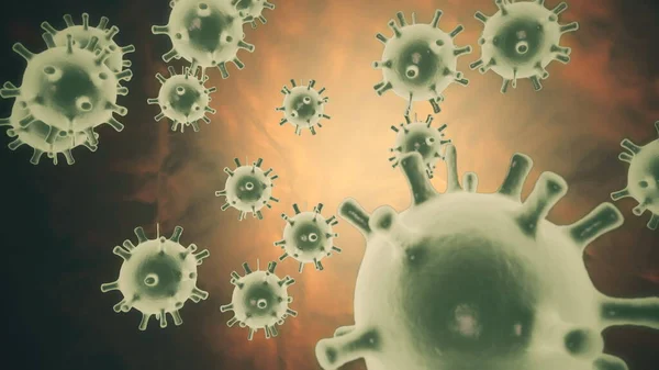Virus ja bakteeri elektronimikroskoopilla. Virusperäinen epidemia. Terveyskäsite. Patogeenit, tietoa uudesta 2019-nCoV-koronoviruksesta, SARS. Epidemia Kiinassa — kuvapankkivalokuva
