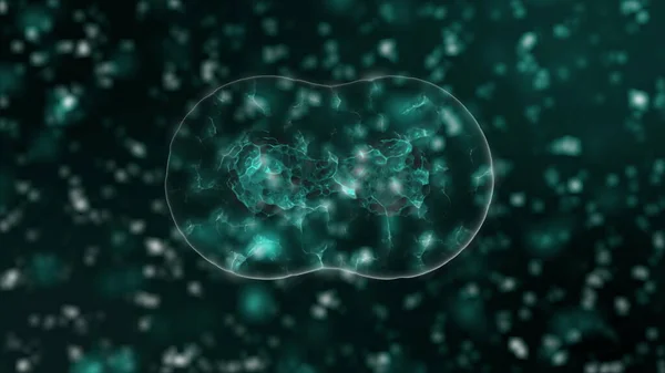 Coronavirus 2019-nCov的病原体在生物体内移动，在黑色背景下表现为绿色细胞。危险的病毒株如考拉韦尔斯，SARS，MERS概念。3D渲染4K视频. — 图库照片