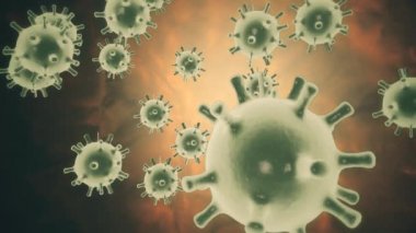 Virüs ve Bakteri Elektron Mikroskobu altında. Viral Salgın Hastalığı. Sağlık kavramı. Patojenler, yeni 2019-nCoV koronovirüs, SARS hakkında bilgi. Çin 'deki salgın.