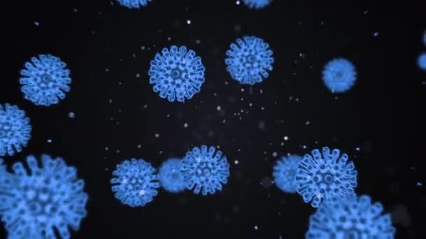 Virus e batteri al microscopio elettronico. Malattia virale epidemica. Concetto di salute. Patogeni, informazioni sul nuovo coronovirus 2019-nCoV, SARS. L'epidemia in Cina — Video Stock