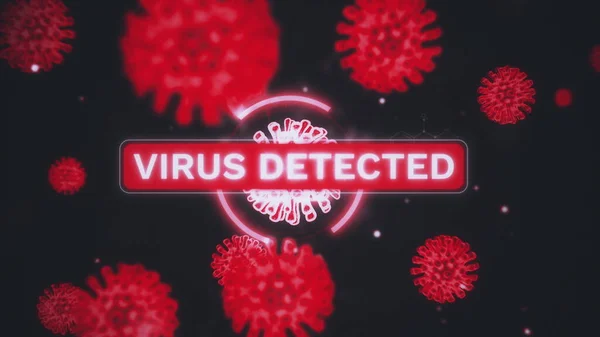 CGI képek a COVID-19 koronavírusról, más néven 2019-nCov, és először a kínai Wuhanban jelentették. Élénk vörös vírussejtek lebegnek a fekete űrben. Kivonat 3d tetemeltakarítási koncepció 4K-ban. — Stock Fotó