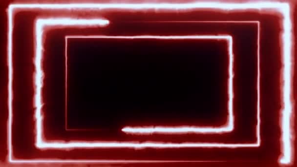 霓虹灯通过无ed发光旋转霓虹灯矩形飞行，形成隧道，蓝色红色粉红色紫罗兰光谱，荧光3D渲染无限光，现代五颜六色的照明，4k — 图库视频影像