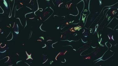 Dalgalı, rengarenk, dalgalı, yanardöner yüzey. Moda tekstili, grafik tasarımı, hareketli metalik doku. 3d biçimlendirilmiş soyut holografik arkaplan.