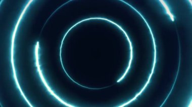 Neon bakcground bir tünel oluşturma edless parlayan dönen neon üçgenler ile uçan, yeşil menekşe spektrum, floresan 3d render sonsuzışık, modern renkli aydınlatma, 4k