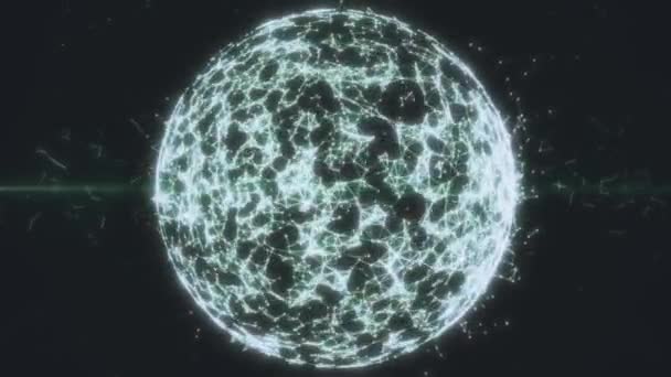 Lignes aériennes géométriques abstraites et triangles. Sphère numérique colorée. Animations lisses rendu 3d