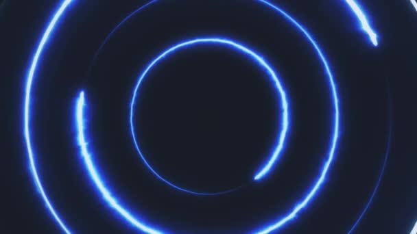 Néon bakcground volant à travers des triangles de néon rotatifs incandescents créant un tunnel, spectre violet vert, fluorescent 3d rendant la lumière infinie, éclairage coloré moderne, 4k 