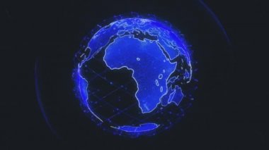 4K 'da siyah arkaplan üzerine konsept canlandırma konsepti için küresel telekomünikasyon uyduları sistemi tarafından kablosuz internet veri kablosuz bağlantısıName