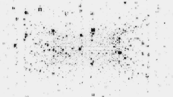 Concetto di intelligenza artificiale del social network con un flusso di ritratti di persone irriconoscibili che si collegano tra loro sullo sfondo dello spazio bianco, 3d rendendo negativo il filmato 4K — Foto Stock