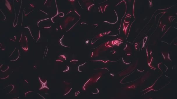 Surface métallique irisée de couleur rouge foncé vibrante avec des ondulations mobiles. Concept motif liquide fond texture de luxe. Rendement 3d en boucle en 4K . — Video