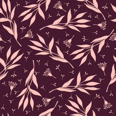 yaprak ve çiçek seamless modeli.