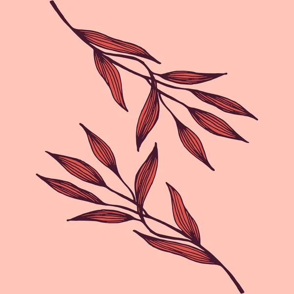 葉と花のシームレスなパターン. — ストックベクタ