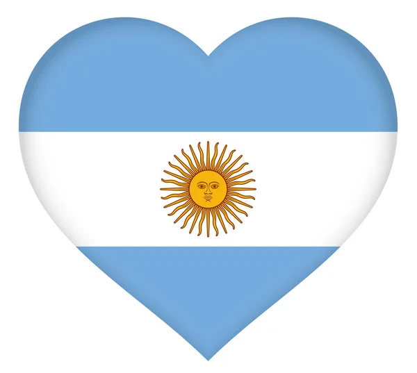 Flag of Argentina heart — Stock Photo, Image