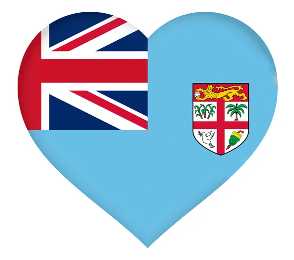 国旗的斐济的心 — 图库照片