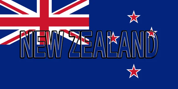 Flag of New Zealand Word — Stock Photo, Image