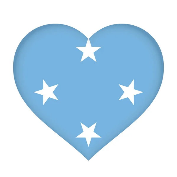 Flagga av Mikronesien hjärta — Stockfoto
