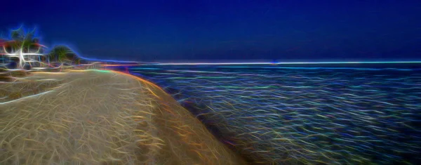 Glödande Neon Beach — Stockfoto