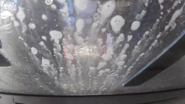 Brushes  inside a car wash — Stock Video