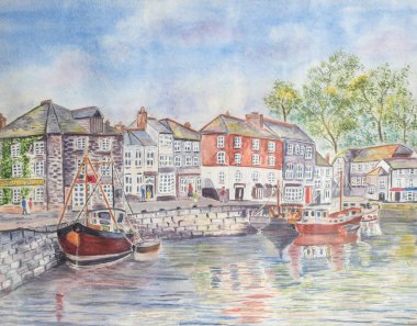 Padstow Village Harbour clipart