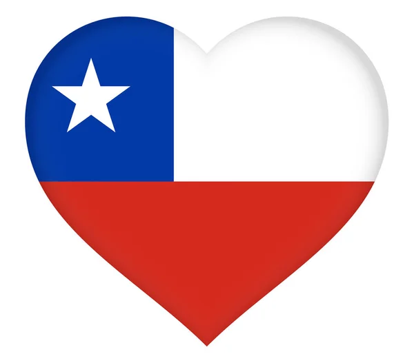 Vlajka Chile ve tvaru srdce. — Stock fotografie