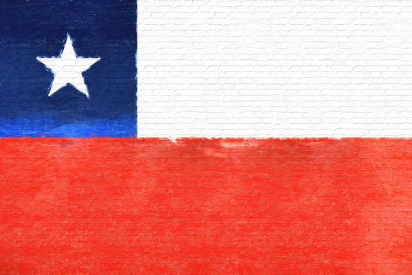 Şili duvar bayrağı çizimi — Stok fotoğraf