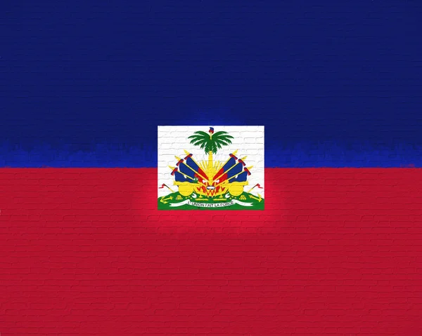 国旗的海地墙 — 图库照片