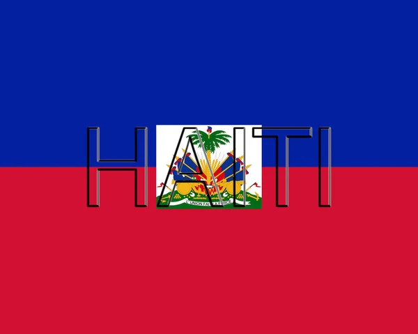 Drapeau de Haïti Word — Photo