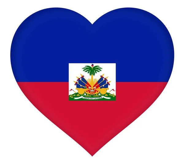 Bandeira do coração do Haiti — Fotografia de Stock
