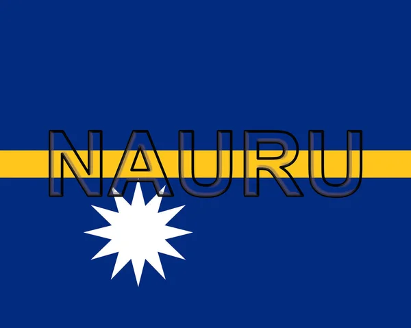 Nationale vlag van Nauru Word — Stockfoto