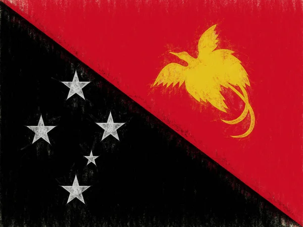 巴布亚新几内亚獗的旗帜 — 图库照片