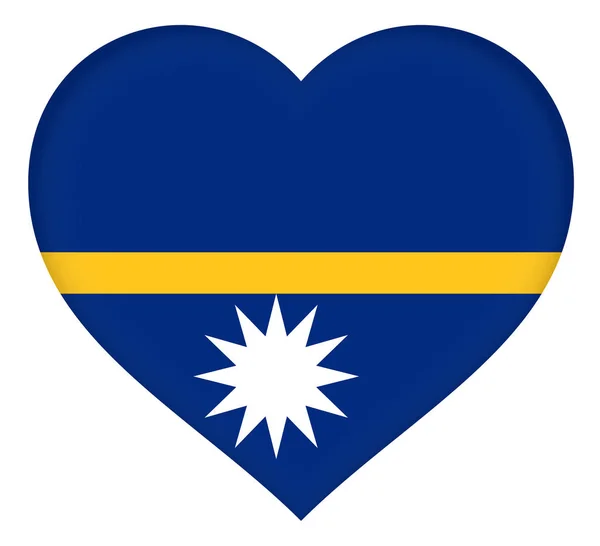 Bandera nacional de Nauru Heart — Foto de Stock