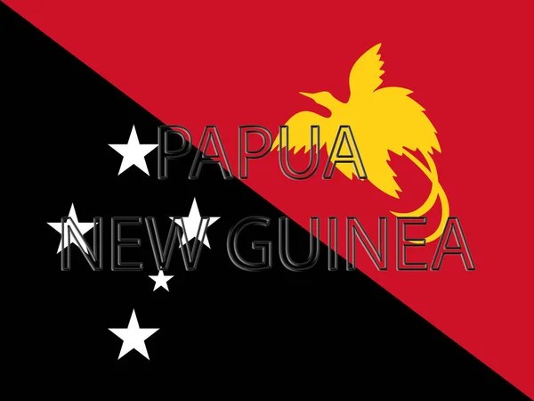 Bandera de Papua Nueva Guinea Word — Foto de Stock