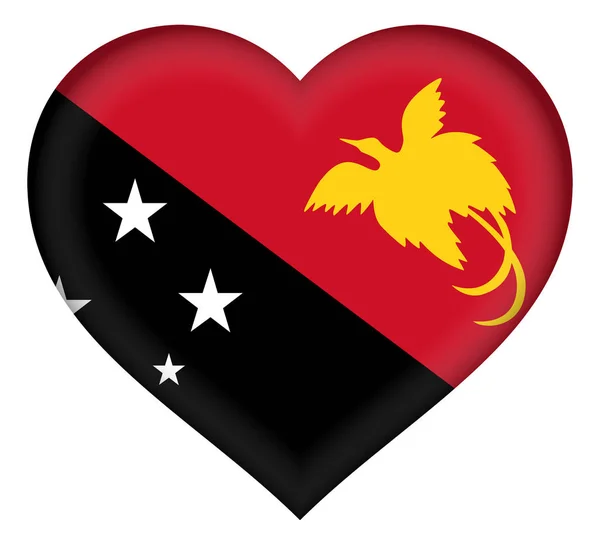 Bandeira de Papua-Nova Guiné Heart — Fotografia de Stock